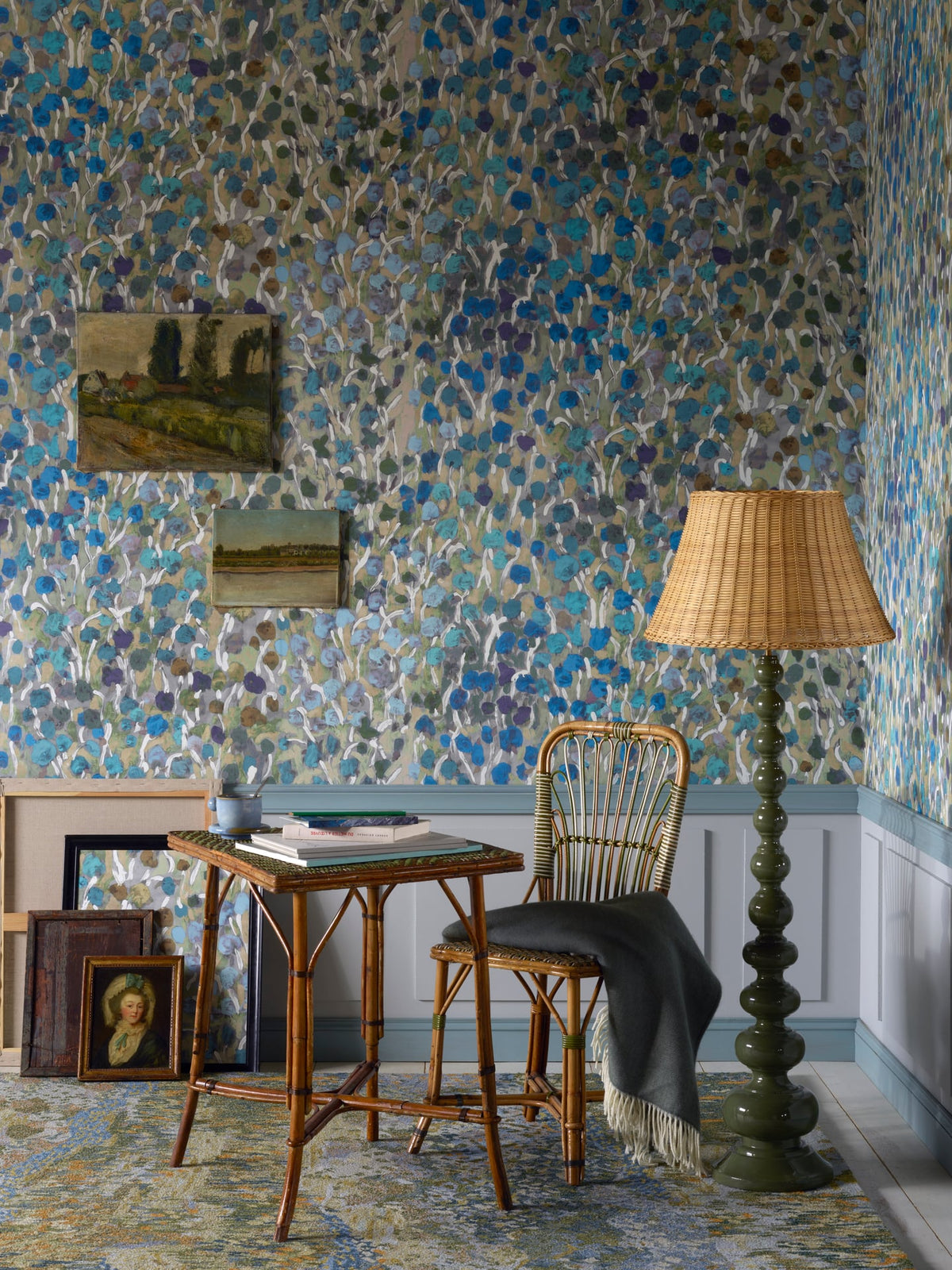 Fleurs de Pommiers Wallpaper by Pierre Frey shown in a room setting (view 1)