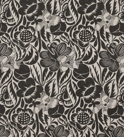 Fleurs Etoilees Fabric by Christopher Farr Cloth Charcoal