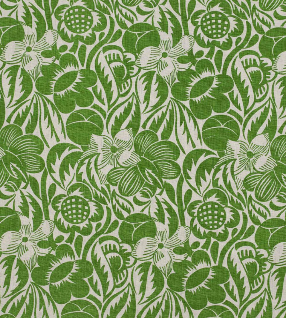 Fleurs Etoilees Fabric by Christopher Farr Cloth Green