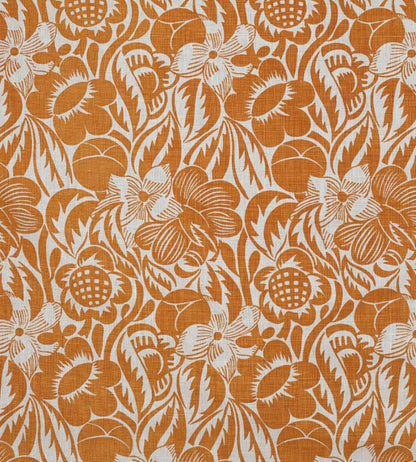 Fleurs Etoilees Fabric by Christopher Farr Cloth Orange