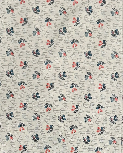 Fleurs de Jouy Fabric by Fleurons d'Hélène in Rose Eau