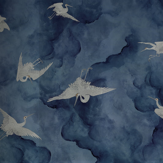 Flight Mural by Phillip Jeffries in Blue Heron (PJ 7055)