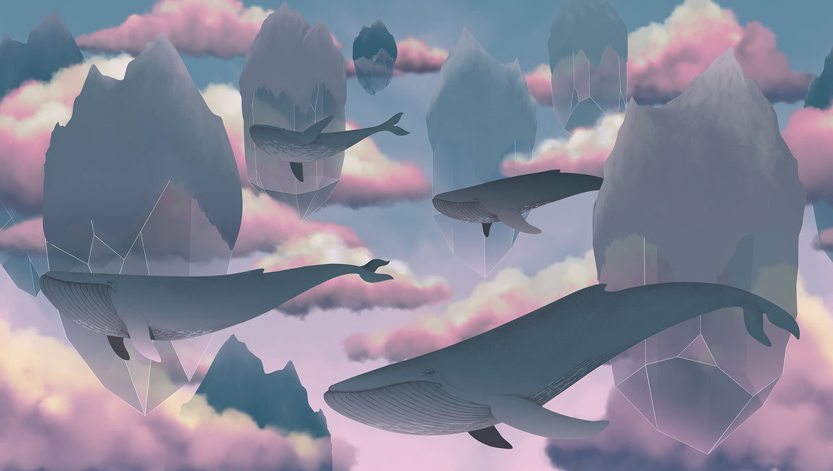 Floating Diamonds Pink mural by Rebel Walls
