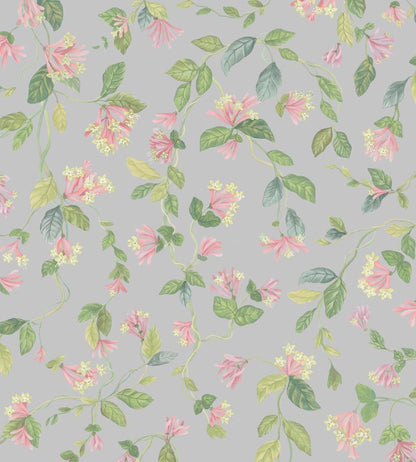 Flora Wallpaper by Cole & Son Rose & Olive on Grey