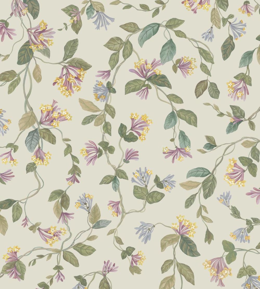 Flora Wallpaper by Cole & Son Multi, Old Olive on Eau Du Nil