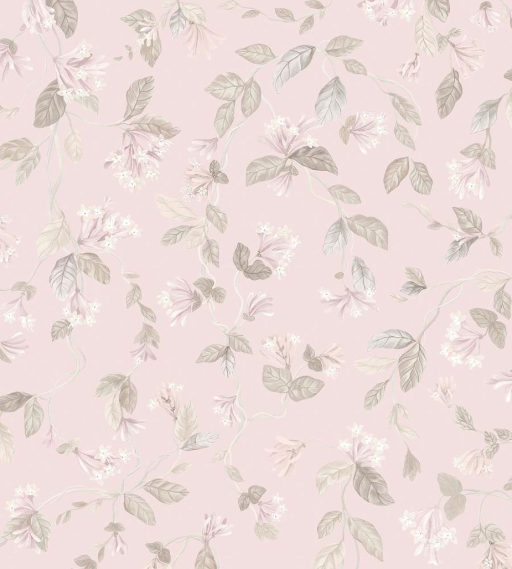 Flora Wallpaper by Cole & Son Stone on Rose Quartz