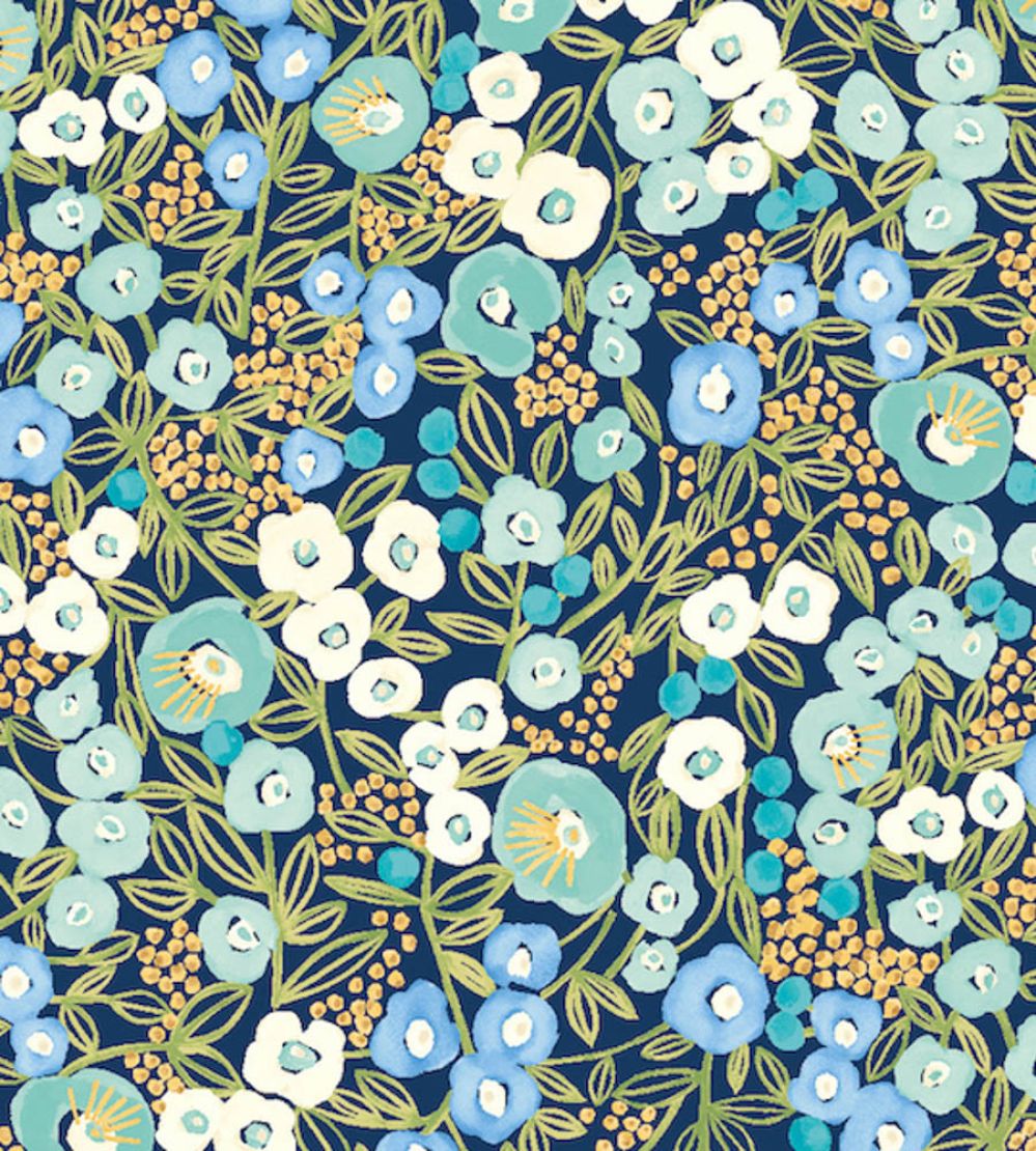 Flora Ditsy Wallpaper by Ohpopsi Cerulean
