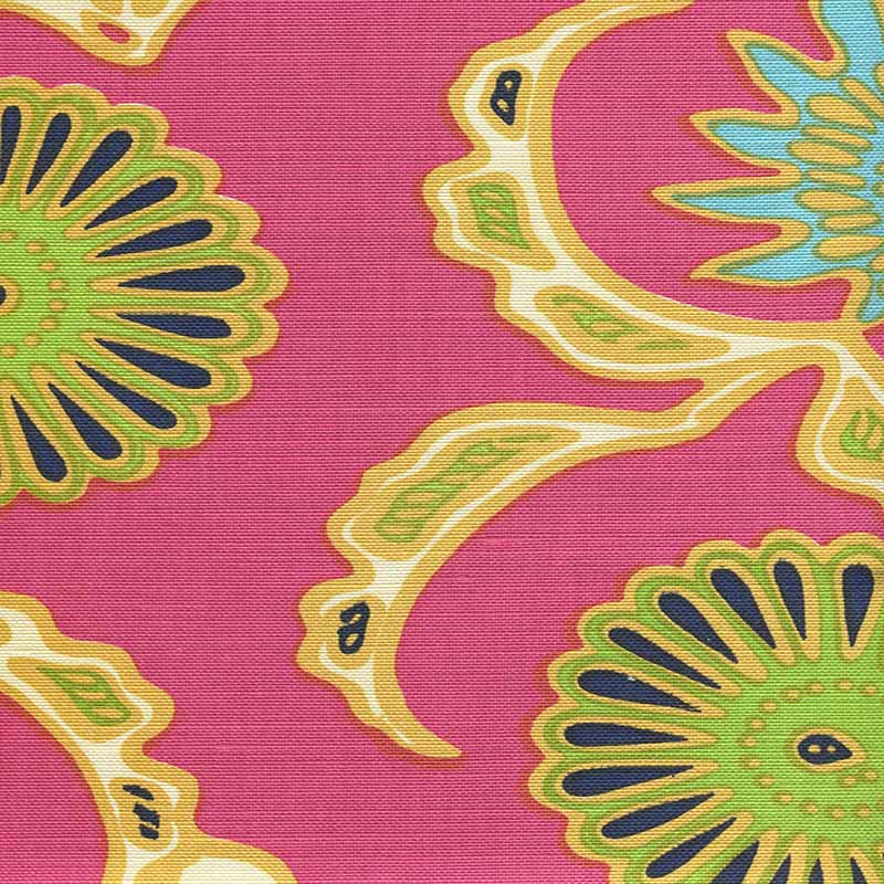 Flora II Pink Yellow Green Blue (6985) fabric by China Seas