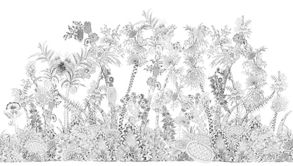 Flora Black & White mural by Bien Fait