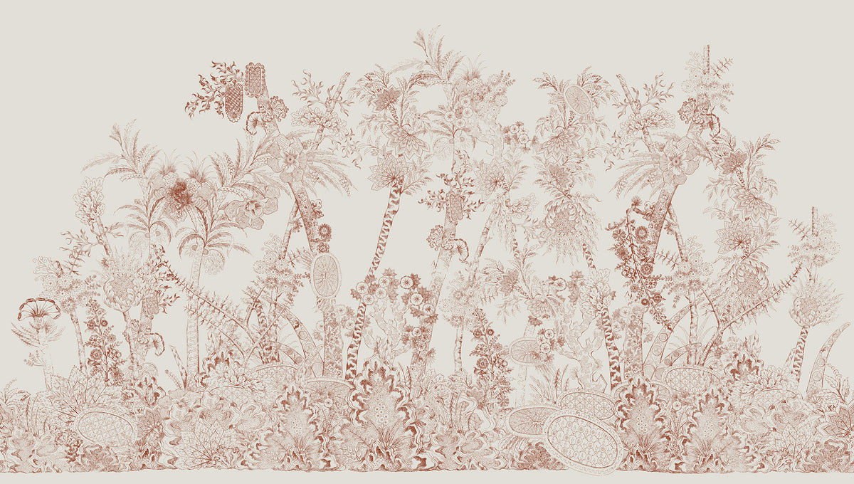 Flora Sepia mural by Bien Fait
