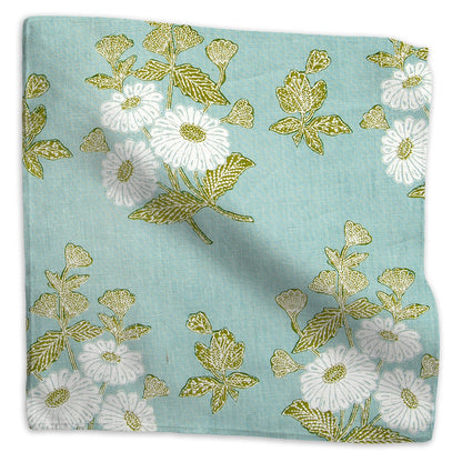 Floral Batik Fabric by Kathryn M. Ireland in Blue