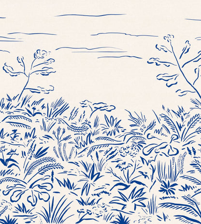 Floral Cave Mural by Tres Tintas Blue