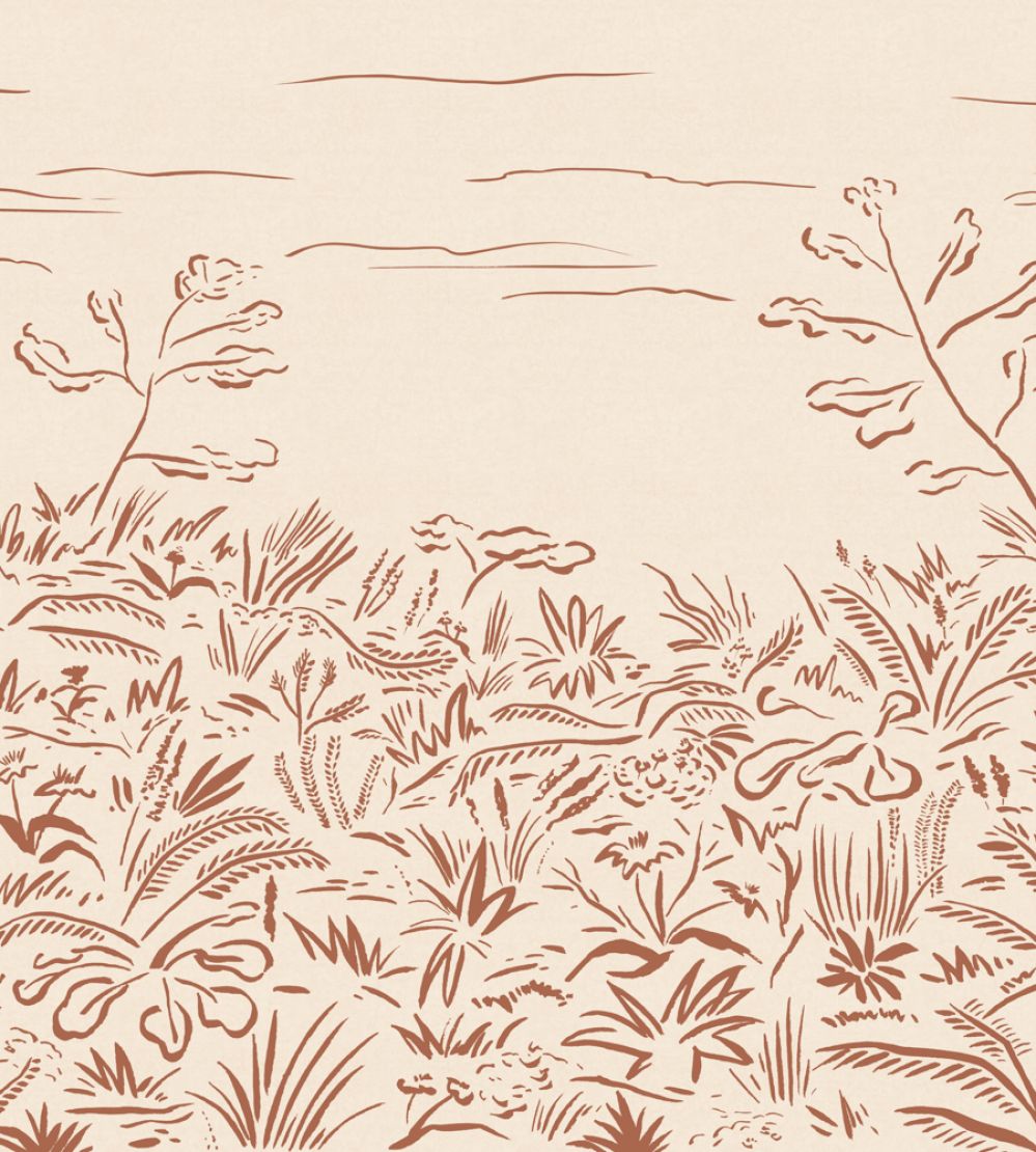 Floral Cave Mural by Tres Tintas Red