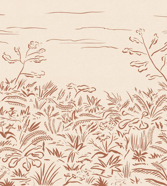 Floral Cave Mural by Tres Tintas Red
