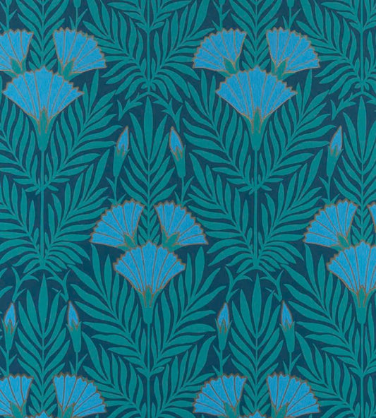 Floral Fanfare Wallpaper by 1838 Wallcoverings Cornflower