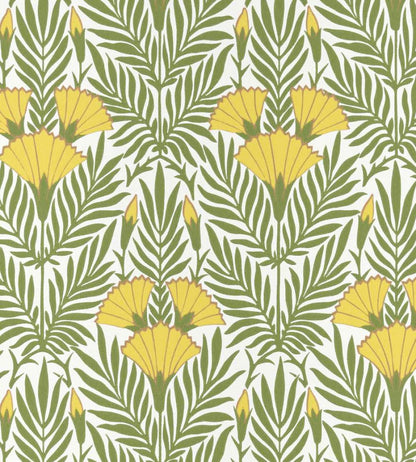 Floral Fanfare Wallpaper by 1838 Wallcoverings Vivid Yellow