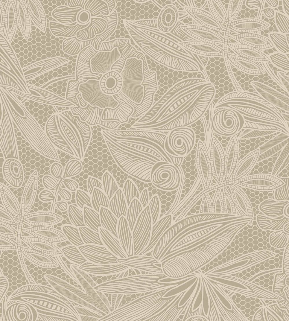 Floral Lace Wallpaper by Eijffinger Green