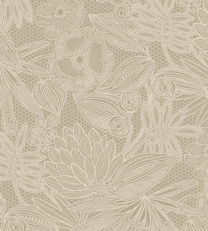 Floral Lace Wallpaper by Eijffinger Green
