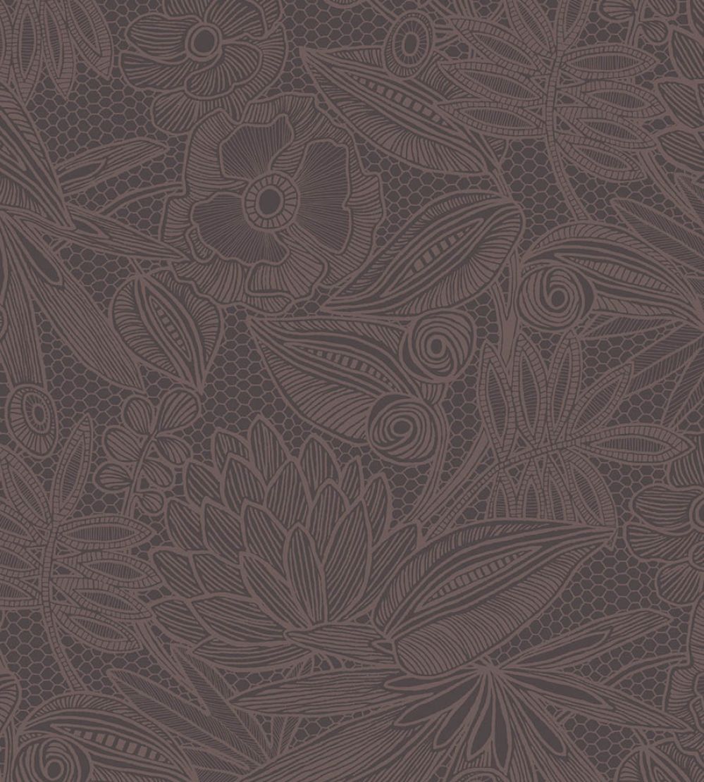 Floral Lace Wallpaper by Eijffinger Taupe/Purple