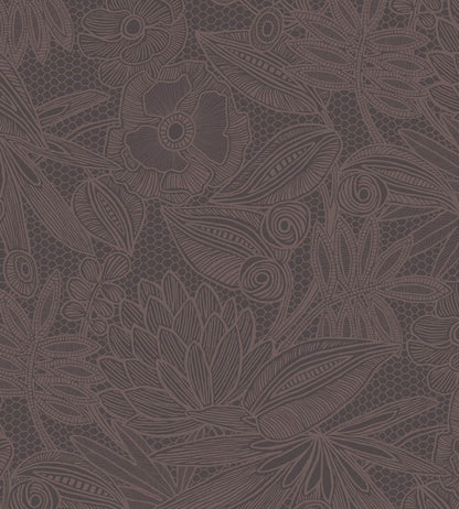 Floral Lace Wallpaper by Eijffinger Taupe/Purple