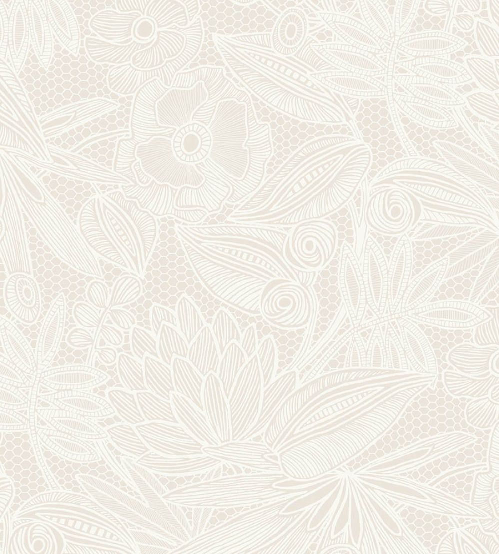 Floral Lace Wallpaper by Eijffinger White/Cream