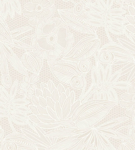 Floral Lace Wallpaper by Eijffinger White/Cream