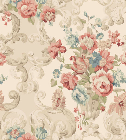 Floral Rococo Wallpaper by Mulberry Home Red / Green