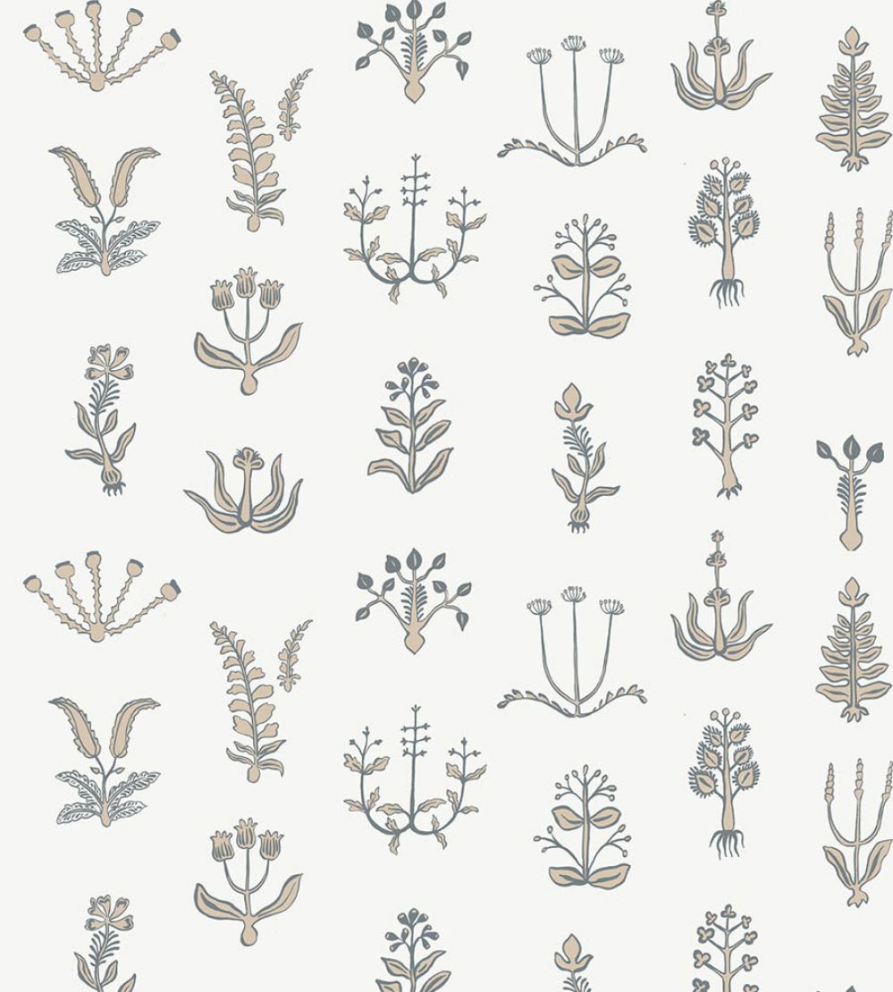 Floral Spot Wallpaper by Josephine Munsey Bude Blue/Cromwell Stone
