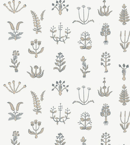 Floral Spot Wallpaper by Josephine Munsey Bude Blue/Cromwell Stone