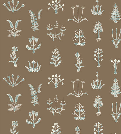 Floral Spot Wallpaper by Josephine Munsey Osney Blue/Kemp Brown