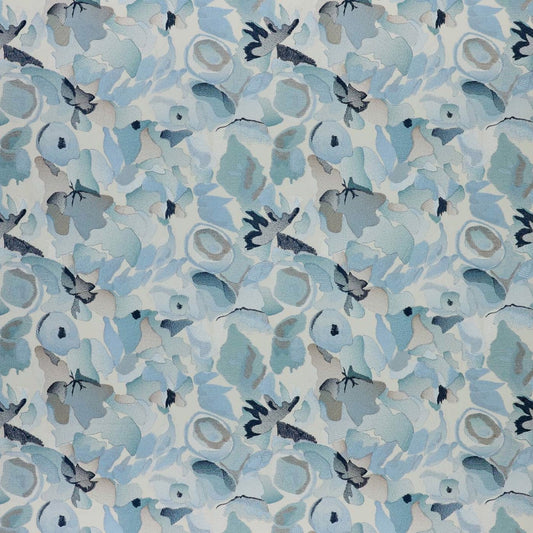 Flores Embroidery Indigo/Sky/Pebble fabric by Harlequin