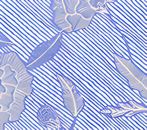 Flores II French Blue Cream fabric by China Seas
