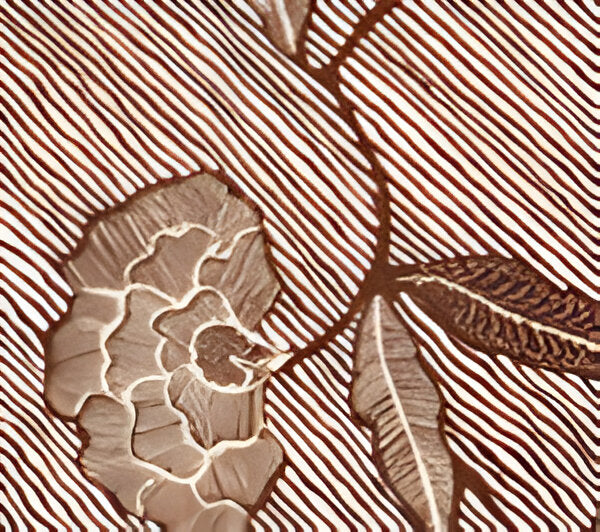 Flores II Brown Cream fabric by China Seas