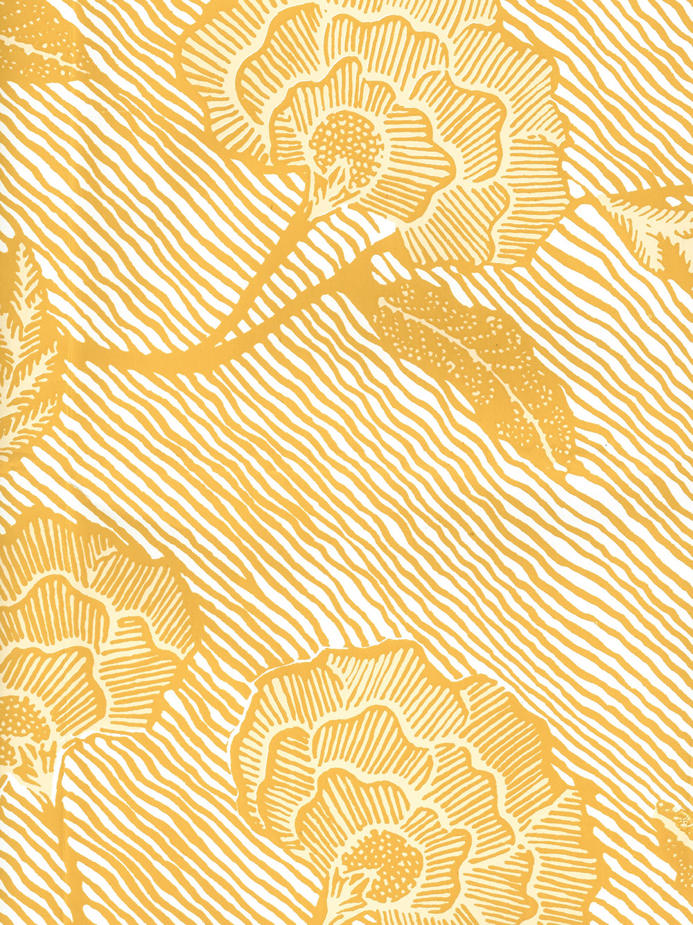 Flores II Inca Gold Cream on White wallpaper by China Seas