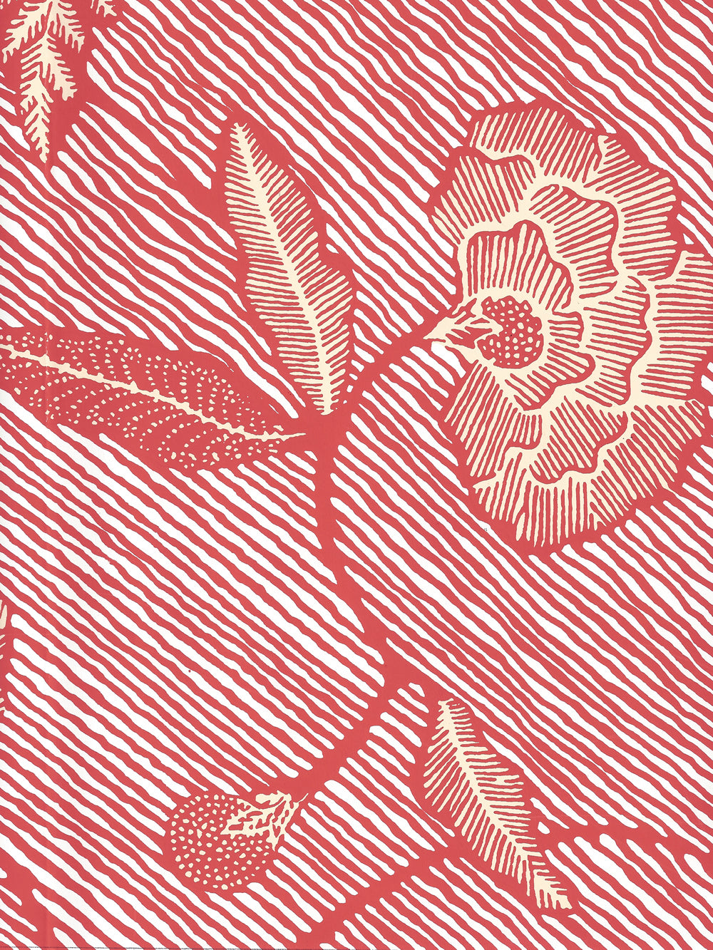 Flores II Shrimp Cream on White wallpaper by China Seas