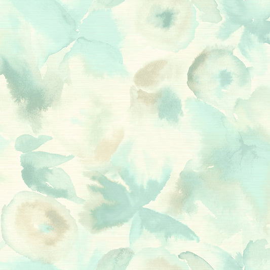 Flores Powder/Sky/Parchment mural by Harlequin