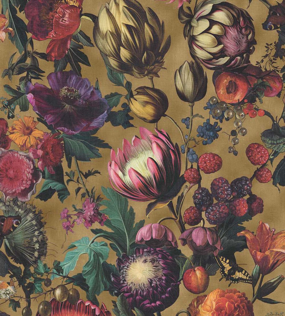 Flourish Wallpaper by Eijffinger Chestnut