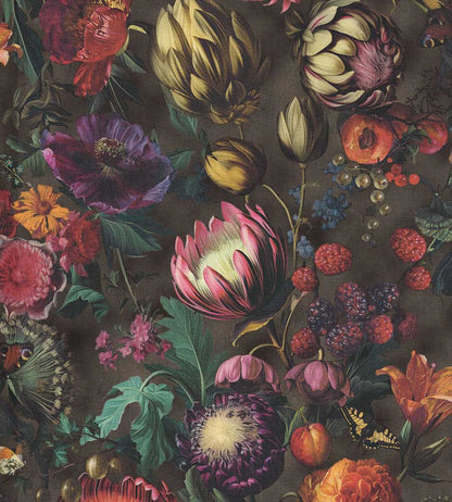 Flourish Wallpaper by Eijffinger Deep Plum