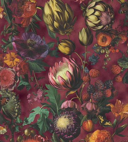 Flourish Wallpaper by Eijffinger Deep Red