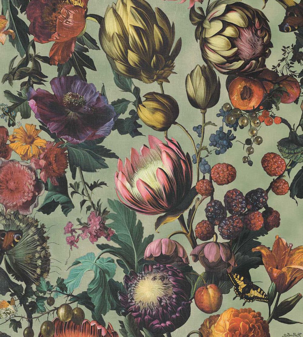 Flourish Wallpaper by Eijffinger Warm Green