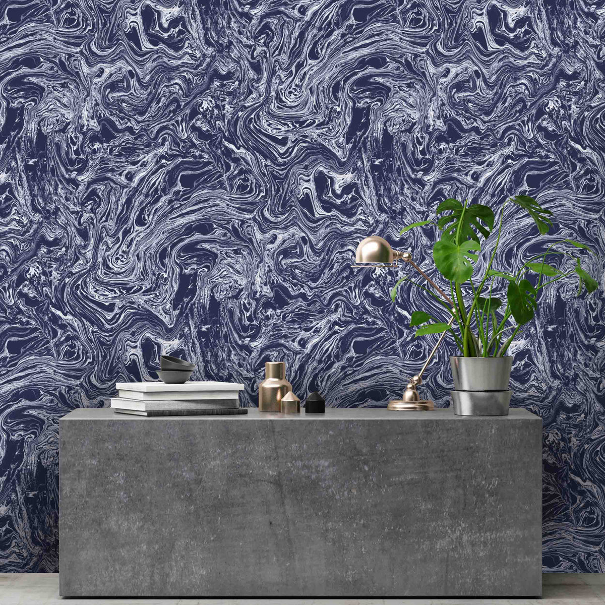 Marbled Flow in ink wallpaper
