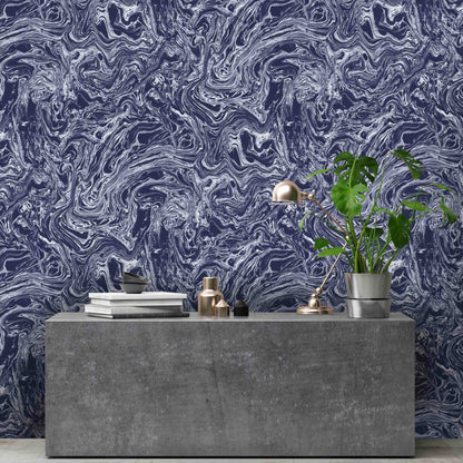 Marbled Flow in ink wallpaper