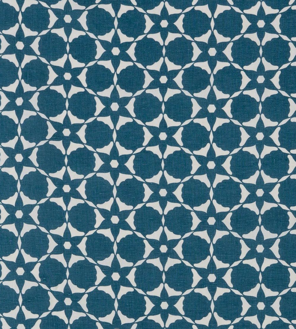 Flower Cut Out Fabric by Vanderhurd Indigo/Moonstone