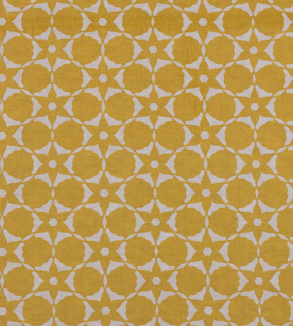 Flower Cut Out Fabric by Vanderhurd Saffron/Champignon