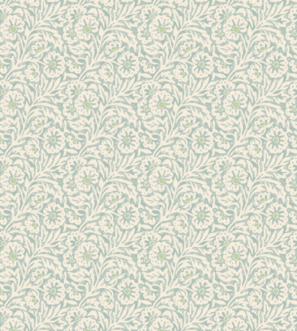 Flower Patch Wallpaper by GP & J Baker Aqua