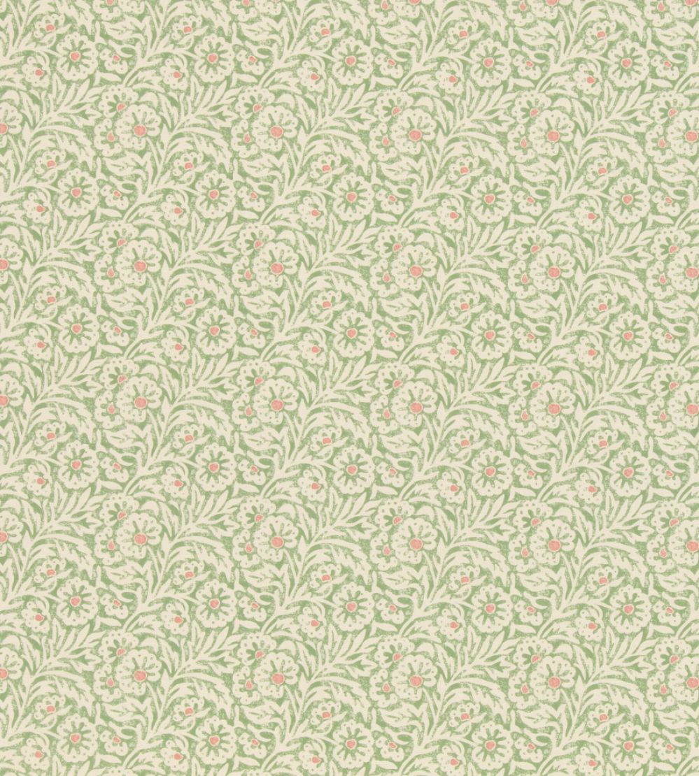 Flower Patch Fabric by GP & J Baker Green