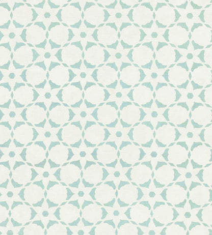 Flower Stencil Fabric by Vanderhurd Aquamarine/Moonstone