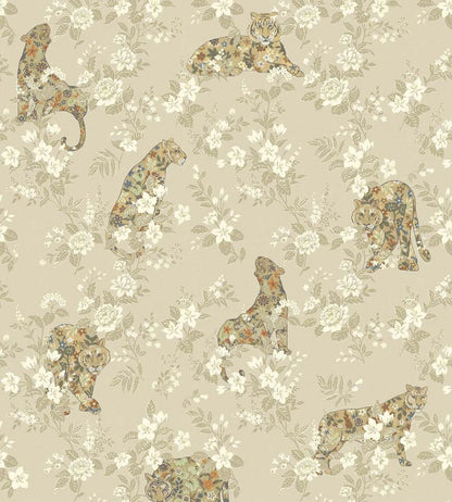 Flowered Felines Mural by Eijffinger Beige / Sand