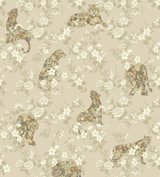 Flowered Felines Mural by Eijffinger Beige / Sand