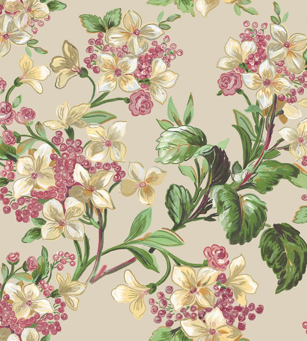 Flowery Wallpaper by Coordonne Beige